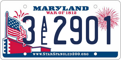 MD license plate 3AE2901