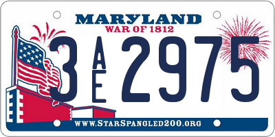 MD license plate 3AE2975