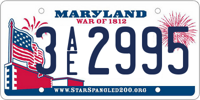 MD license plate 3AE2995