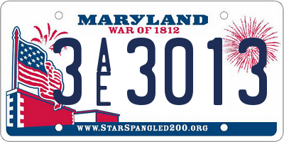 MD license plate 3AE3013