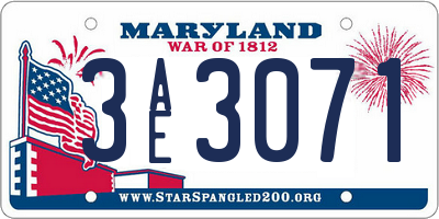 MD license plate 3AE3071