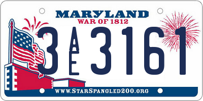 MD license plate 3AE3161
