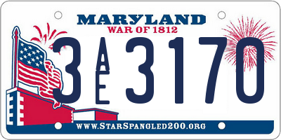 MD license plate 3AE3170