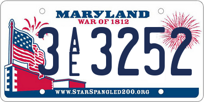 MD license plate 3AE3252