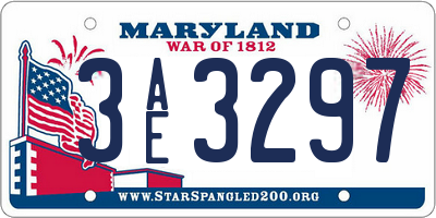MD license plate 3AE3297