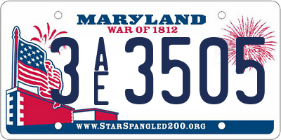 MD license plate 3AE3505