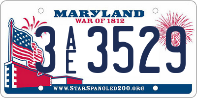 MD license plate 3AE3529