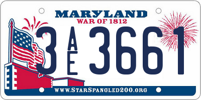 MD license plate 3AE3661