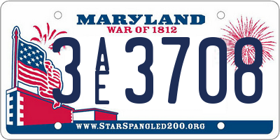 MD license plate 3AE3708