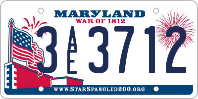 MD license plate 3AE3712