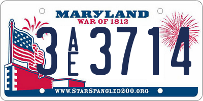 MD license plate 3AE3714