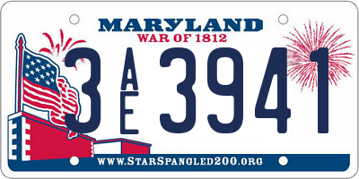 MD license plate 3AE3941