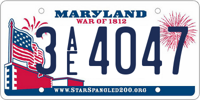 MD license plate 3AE4047
