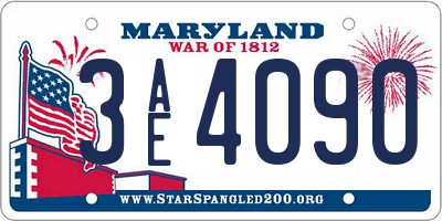 MD license plate 3AE4090