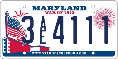 MD license plate 3AE4111