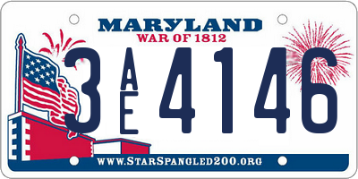 MD license plate 3AE4146