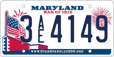MD license plate 3AE4149