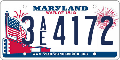 MD license plate 3AE4172