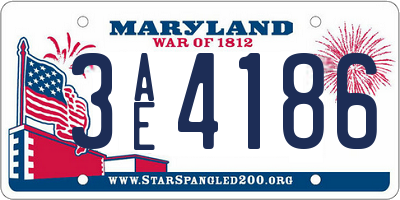 MD license plate 3AE4186