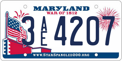 MD license plate 3AE4207