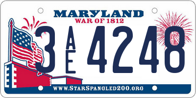 MD license plate 3AE4248