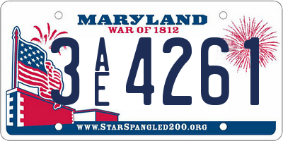 MD license plate 3AE4261