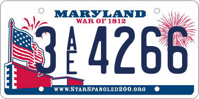 MD license plate 3AE4266