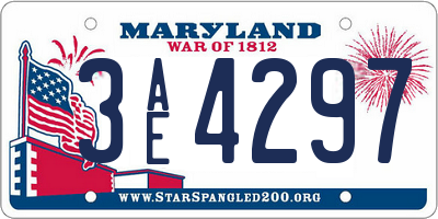 MD license plate 3AE4297