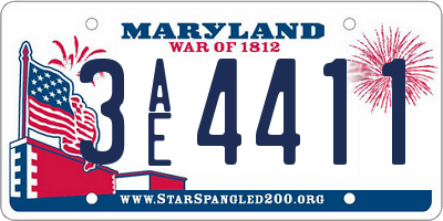 MD license plate 3AE4411