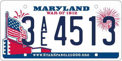 MD license plate 3AE4513