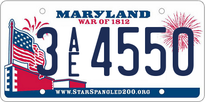 MD license plate 3AE4550