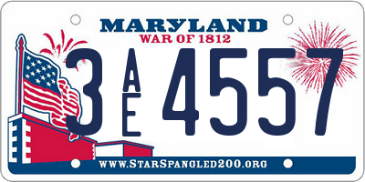 MD license plate 3AE4557
