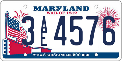 MD license plate 3AE4576
