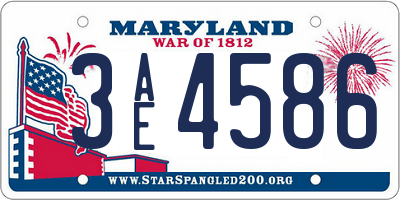 MD license plate 3AE4586
