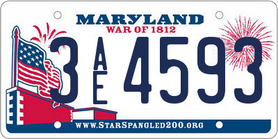MD license plate 3AE4593