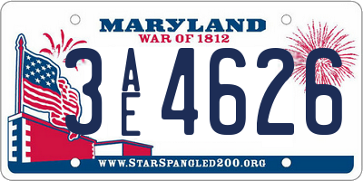 MD license plate 3AE4626