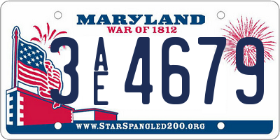 MD license plate 3AE4679