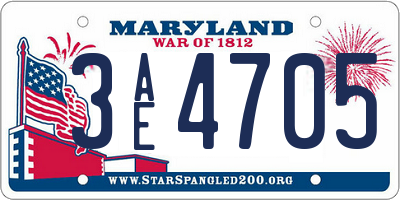 MD license plate 3AE4705
