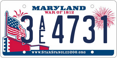 MD license plate 3AE4731
