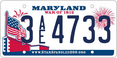 MD license plate 3AE4733
