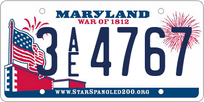 MD license plate 3AE4767
