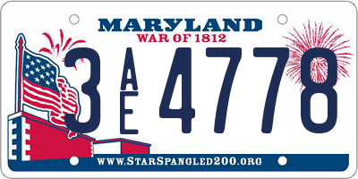 MD license plate 3AE4778