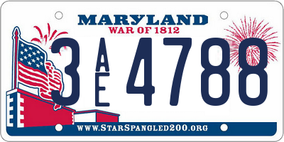 MD license plate 3AE4788
