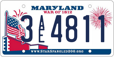 MD license plate 3AE4811