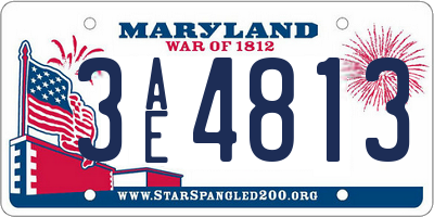 MD license plate 3AE4813