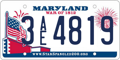MD license plate 3AE4819