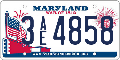 MD license plate 3AE4858
