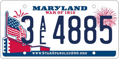 MD license plate 3AE4885