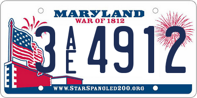 MD license plate 3AE4912