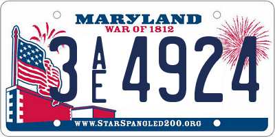 MD license plate 3AE4924
